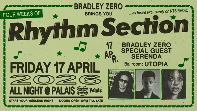 Palais: Bradley Zero, Isaac Carter, Serenda - 4 Fridays of Rhythm Section - Photo 1
